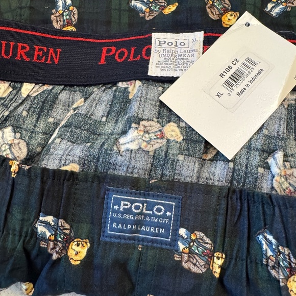 Vintage NWT Men's Polo by Ralph Lauren XL Plaid boxer shorts with Teddy bears - Picture 14 of 16